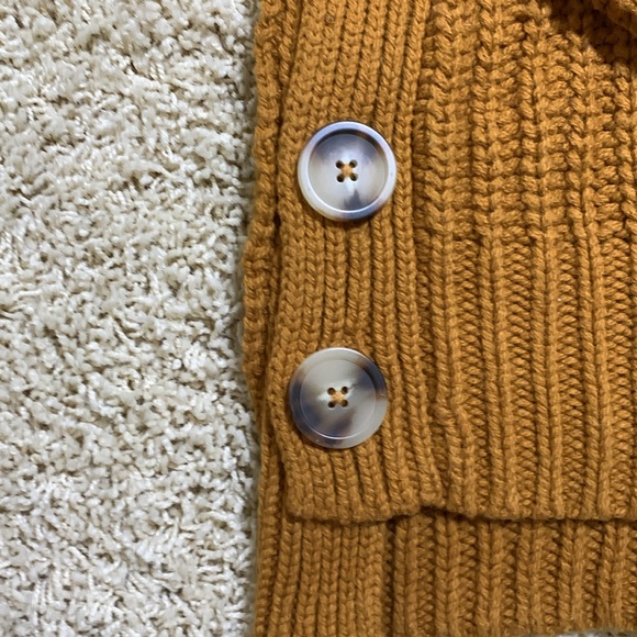 Madewell chunky knit sweater mock neck pumpkin spice button detail SZ S - Picture 2 of 11